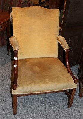 Lot 1417 - A George III Gainsborough mahogany framed open armchair