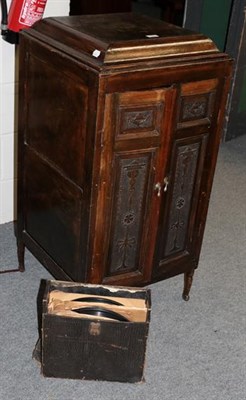 Lot 1433 - Gramophone cabinet, with a selection of records