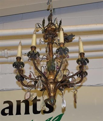 Lot 1462 - A 20th century gilt metal chandelier