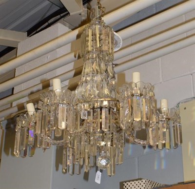 Lot 1463 - A glass lustre drop chandelier