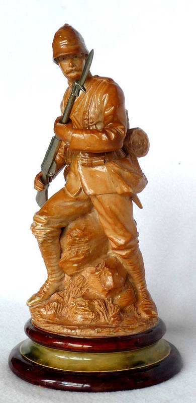 Lot 1423 - A Doulton Lambeth Stoneware Figure of a Boer War Soldier, circa 1900, modelled by John Broad, a...