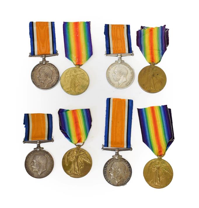 Lot 11 - Four First World War RAF Pairs, each comprising British War Medal and Victory Medal, awarded...
