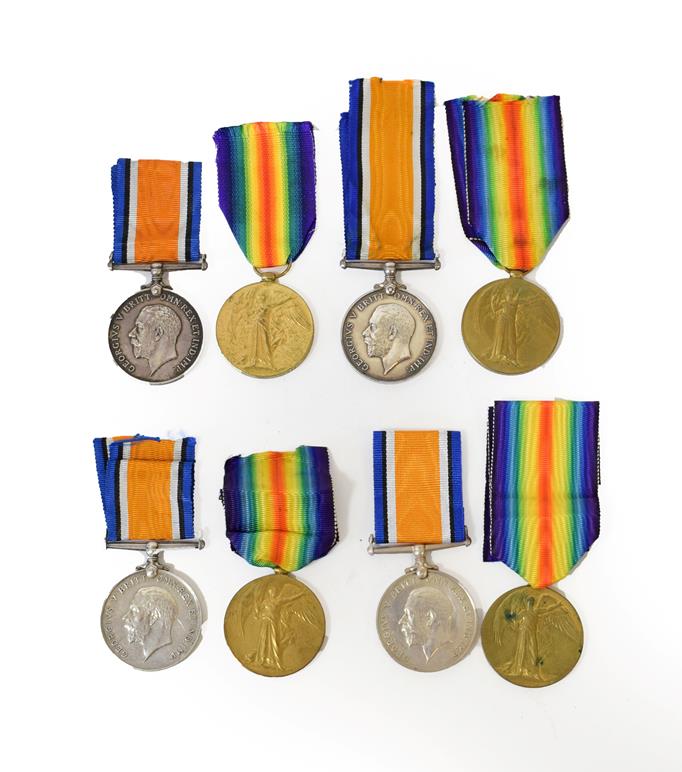 Lot 12 - Four First World War RAF Pairs, each comprising British War Medal and Victory Medal, awarded...