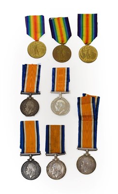 Lot 13 - Two First World War Pairs and Four Single Medals to the Labour Corps, comprising British War...
