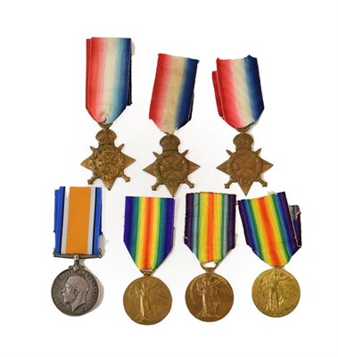 Lot 15 - Seven First World War Single Medals, comprising:-  a 1914 Star, un-named; two 1914-15 Stars to...