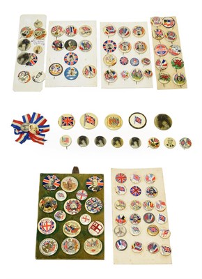 Lot 18 - A Collection of Ninety Six Late Victorian/Edwardian Celluloid Button Badges, depicting...