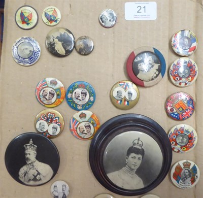 Lot 21 - A Collection of Forty Four Late 19th/20th Century Royal Commemorative Celluloid Button Badges,...