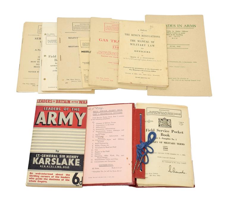 Lot 45 - A Collection of Second World War Military Instruction Manuals, comprising a book - Leaders of...