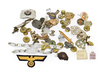 Lot 53 - A Small Quantity of Second World War Militaria, including RAF cap badges and buttons, shoulder...