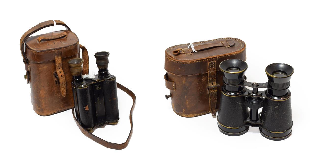 Lot 65 - A Pair of Early 20th Century Binoculars by Ross, London, x12, numbered 1541, in black enamelled...