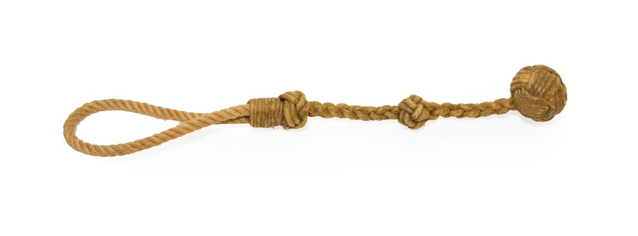 Lot 67 - A 19th Century Sailor's Slung Shot, grape shot attached to a macrame lanyard, 34cm Footnote:- these