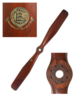 Lot 81 - An Early 20th Century Bleriot Two Blade Aeroplane Propeller, of five red walnut laminations,...