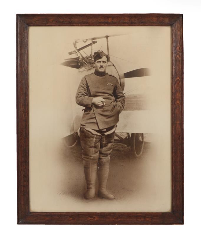 Lot 82 - A Sepia Vignette Photograph of Royal Flying Corps Pilot Lieutentant William Leefe Robinson,...