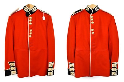 Lot 111 - Two Elizabeth II Home Service Dress Uniforms to the Scots Guards, each comprising a scarlet...