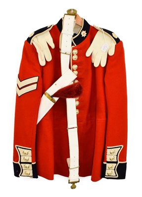 Lot 112 - An Elizabeth II Home Service Dress Part Uniform to the Coldstream Guards, comprising a scarlet...