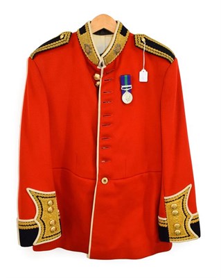 Lot 113 - An Elizabeth II Officer's Scarlet Home Service Dress Tunic to the Coldstream Guards, with black...