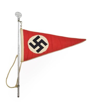 Lot 139 - A German Third Reich Car Pennant, each side of three part construction, the red cotton field...