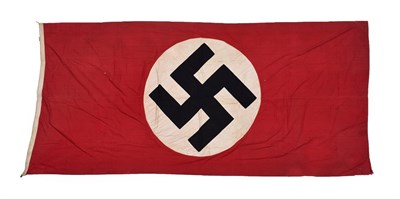 Lot 148 - A German Third Reich NSDAP Flag, double sided, each side of the red cotton field applied with black
