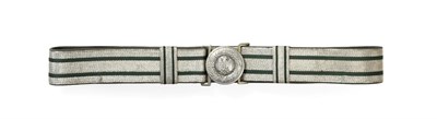 Lot 154 - A German Third Reich Heer Officer's Green and Silver Metal Thread Brocade Parade Belt, with...