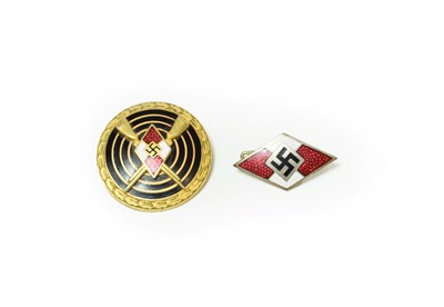 Lot 158 - A Rare German Third Reich Hitler Youth Champion Shot Award in Gold, with red, white and black...