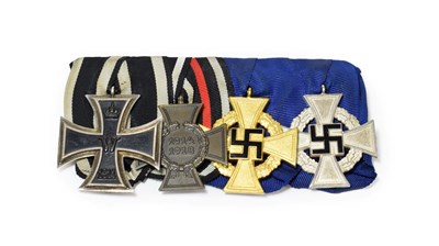 Lot 161 - A First/Second World War German Group of Four Medals, comprising  a 1914 Iron Cross, second...