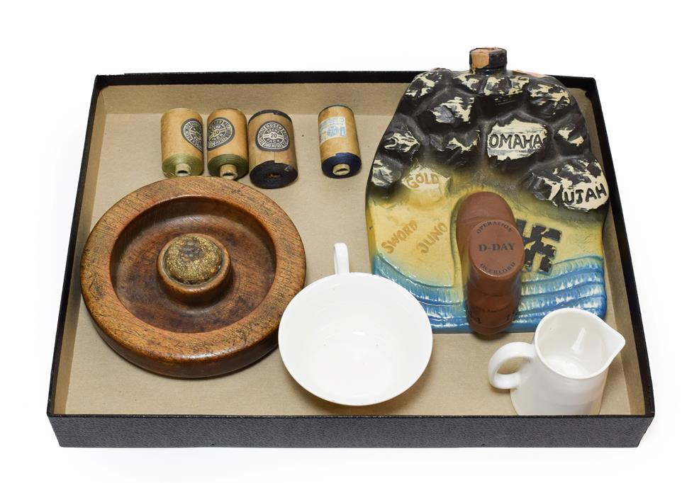 Lot 162 - German Third Reich Militaria, comprising a Kriegsmarine canteen white porcelain milk jug  and...