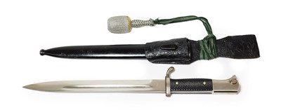Lot 169 - A German Third Reich K98 Parade/Walking Out Bayonet, the 25cm single edge fullered steel blade with