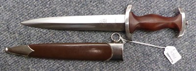 Lot 171 - A German Third Reich Transitional SA Dagger, the 22cm double edge steel blade etched Alles fur...