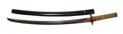 Lot 173 - A Japanese Shinto Wakizashi, circa 1650, the 49.5cm steel blade with straight hamon, signed...