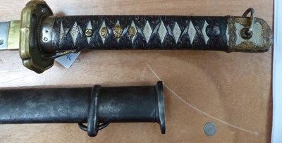 Lot 175 - A Japanese Second World War NCO's Shin-gunto Sword, pre 1945, the 67cm machine forged steel...