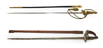 Lot 184 - An Early 20th Century Court Sword, the 80.5cm triangular section steel blade half blued and...