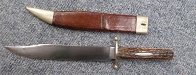 Lot 187 - A Victorian Bowie Knife by Wostenholme, Sheffield, the 24.5cm clip-point steel blade with...