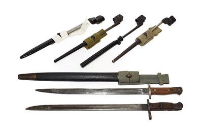 Lot 188 - Six Various British Bayonets, comprising:- 1907 by Wilkinson with steel mounted leather...