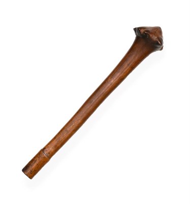 Lot 196 - A Late 19th Century New Caledonian War Club, of deep chestnut coloured hardwood, the slightly domed