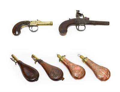 Lot 233 - A Late 18th Century Flintlock Pocket Pistol by Williams, London, the 7cm round steel turn-off...