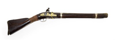 Lot 243 - An 18th Century Continental Flintlock Blunderbuss, the 49cm steel barrel inlaid with gold anthemion