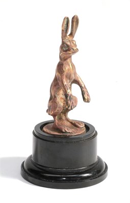 Lot 2004 - Alvis: A Brass Car Mascot as a Hare, modelled with large ears and feet, the base indistinctly...