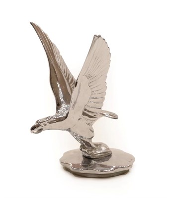 Lot 2023 - A 1920's Chrome on Brass Car Mascot as a Desmo Eagle, mounted on a threaded radiator cap, 15cm high