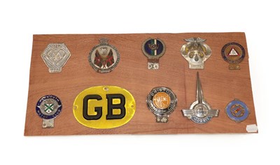 Lot 2033 - Ten Chromed Car Badges, including Plymouth Motor Club, Morris Bristol Owners' Club, The Private and