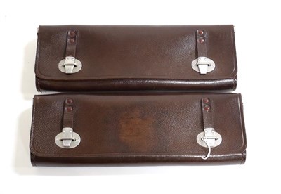 Lot 2043 - A Pair of Brown Leather Cases or Satchels for Vintage/Classic Motorcycles, 32cm wide