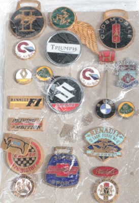 Lot 2078 - A Collection of Twenty-Three Vehicle Lapel Badges and Pins, to include Renault, Lotus, BMW,...