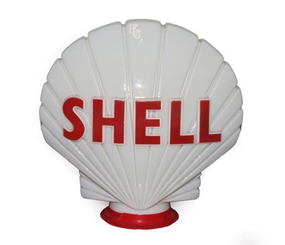 Lot 2096 - A Shell Opaque Glass Petrol Pump Globe, with red lettering, the neck stamped Property of...