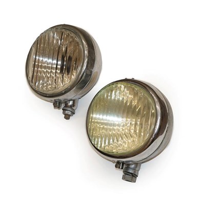 Lot 2100 - A Pair of Vintage Notek Chromed Fog-Master Lamps, each lens 20cm diameter, the reverse stamped...