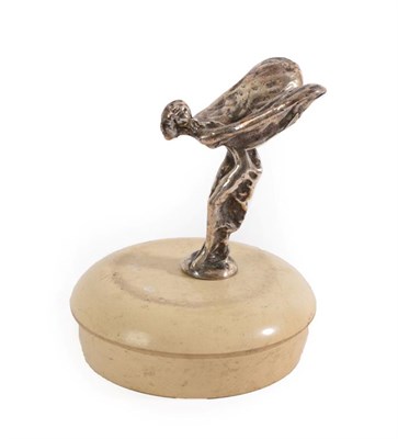 Lot 2106 - Rolls-Royce: A Vintage Car Mascot as Spirit of Ecstasy, presented for long service, mounted on...