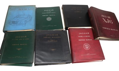Lot 2129 - Jaguar Interest: Six Service Manuals, for the XJ6, the Mk10, two service bulletins volume 2...