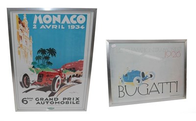 Lot 2140 - Monaco Grand Prix, 2nd April 1934: A Framed Reproduction Poster, 59cm by 41cm; and A...