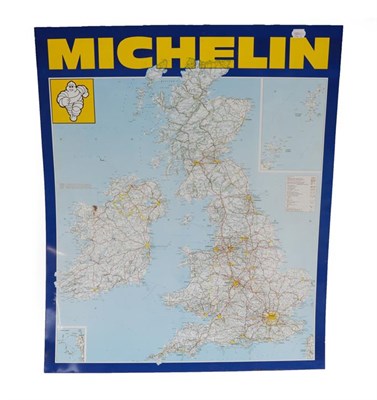 Lot 2143 - Michelin: A Single-Sided Aluminium Road Sign, showing the map of the UK with the Channel,...