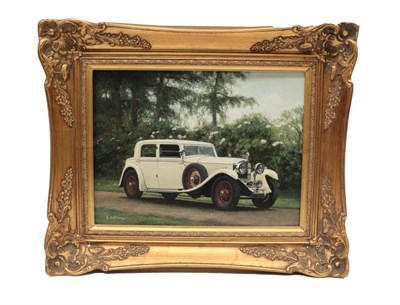 Lot 2148 - Glynn Williams (b.1944) A classic cream painted Rolls-Royce, registration GY 3901 Signed, oil...