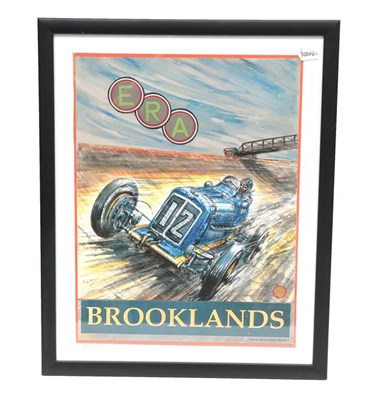Lot 2150 - Phil May (b.1925) ''ERA R 12c English racing automobiles'' Giclee poster print on canvas, 49.5cm by