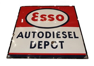 Lot 2157 - Esso Auto Diesel Depot: A Single-Sided Enamel Advertising Sign, 122cm by 122cm